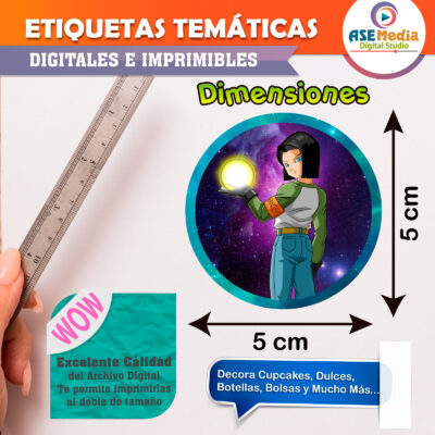 Dragon Ball Super Etiquetas Redondas Imprimibles para Cumpleaños