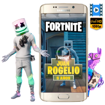 Fornite Marshmello Video Invitación Animada para Cumpleaños