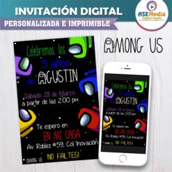 Among Us, Impostor Invitación Digital de Cumpleaños