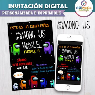 Among Us, Impostor Invitación Digital de Cumpleaños #2