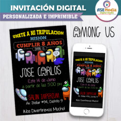 Among Us, Impostor Invitación Digital de Cumpleaños #3