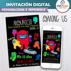 Among Us, Impostor Invitación Digital de Cumpleaños #4