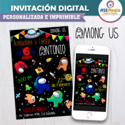 Among Us, Impostor Invitación Digital de Cumpleaños #5