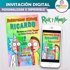 Rick y Morty Invitación Digital de Cumpleaños #3