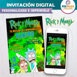 Rick y Morty Invitación Digital de Cumpleaños