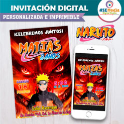 Naruto Shippuden Invitación Digital de Cumpleaños #2