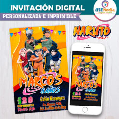 Naruto Shippuden Invitación Digital de Cumpleaños #3