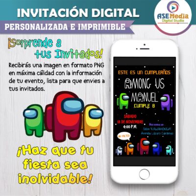 Among Us, Impostor Invitación Digital de Cumpleaños #2