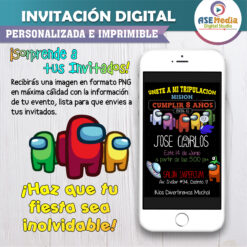 Among Us, Impostor Invitación Digital de Cumpleaños #3