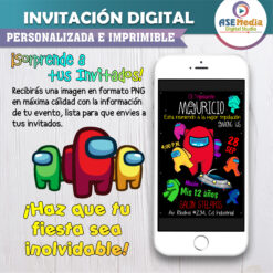 Among Us, Impostor Invitación Digital de Cumpleaños #4