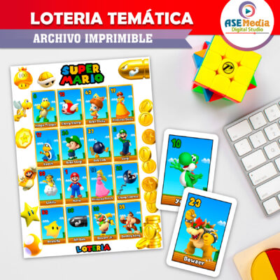 Lotería Dorada Mario Bros Imprimible