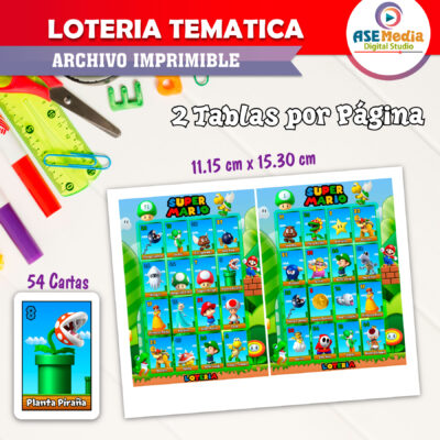 Lotería Mario Bros y Yoshi Imprimible - Imagen 3