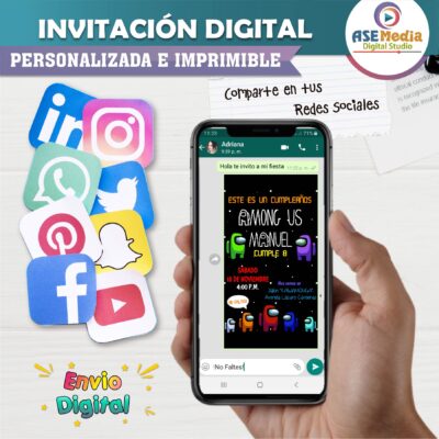 Among Us, Impostor Invitación Digital de Cumpleaños #2