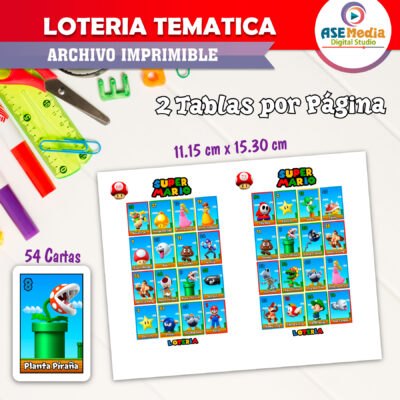 Lotería Mario Bros Imprimible