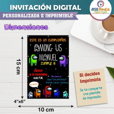 Among Us, Impostor Invitación Digital de Cumpleaños #2