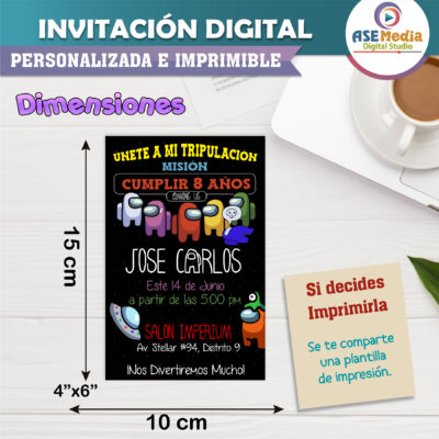 Among Us, Impostor Invitación Digital de Cumpleaños #3