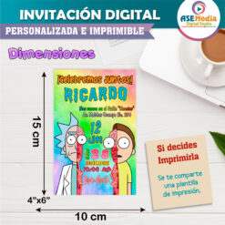 Rick y Morty Invitación Digital de Cumpleaños #3
