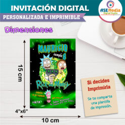 Rick y Morty Invitación Digital de Cumpleaños #2