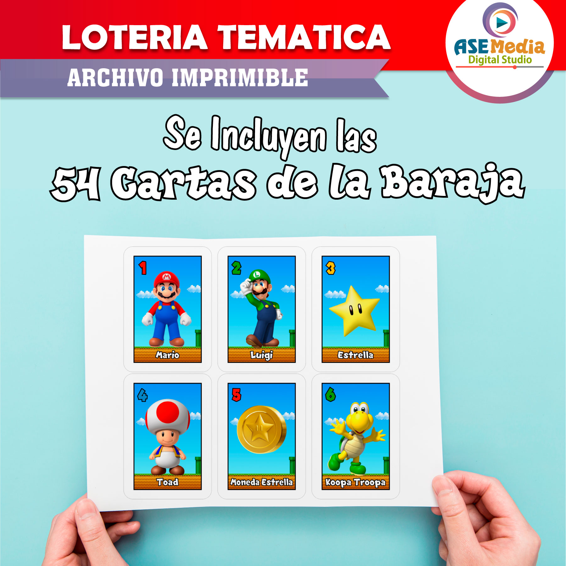 Lotería Mario Bros Imprimible