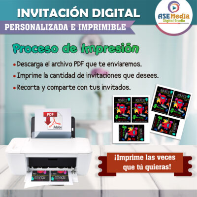 Among Us, Impostor Invitación Digital de Cumpleaños #4