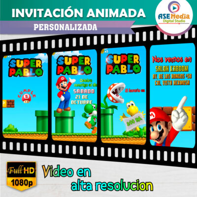 Mario Bros – Video Invitación Animada de Cumpleaños para WhatsApp
