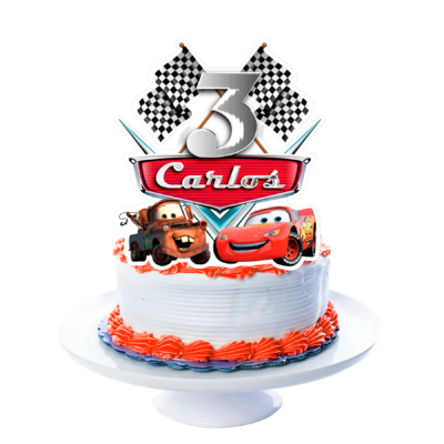 Cars Rayo McQueen Cake Topper Letrero Imprimible para Pastel