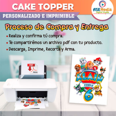 Baby Shark, Bebé Tiburón Cake Topper Letrero Imprimible para Pastel