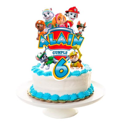 Paw Patrol Cake Topper Letrero Imprimible para Pastel