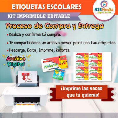 Lara Campos, Rana Rhenné Etiquetas Escolares Editables