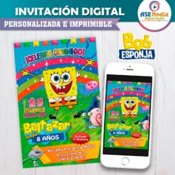 Bob Esponja Invitación Digital de Cumpleaños