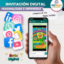 Bob Esponja Invitación Digital de Cumpleaños