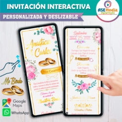 Alternative view of Mi Boda Dorada Invitación Interactiva para Boda
