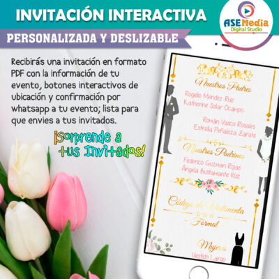 Mi Boda Dorada Invitación Interactiva para Boda - Imagen 3