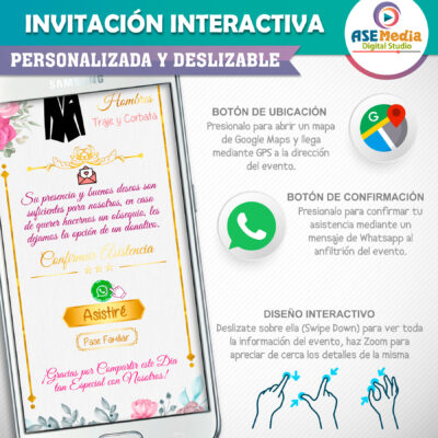 Mi Boda Dorada Invitación Interactiva para Boda - Imagen 4