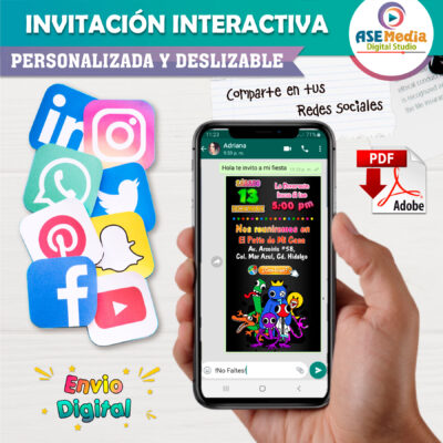Rainbow Friends Invitación Interactiva de Cumpleaños - Imagen 5