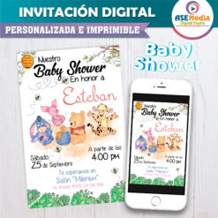 Mi Baby Shower con Winnie Pooh Invitación Digital
