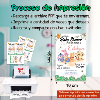 Mi Baby Shower con Winnie Pooh Invitación Digital