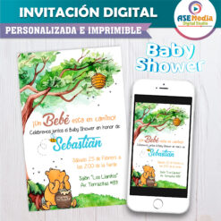 Mi Baby Shower con Winnie Pooh Invitación Digital Mod 02