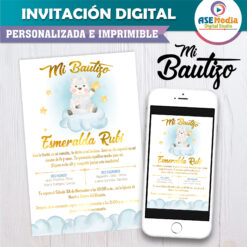 Mi Bautizo Borreguito Invitación Digital