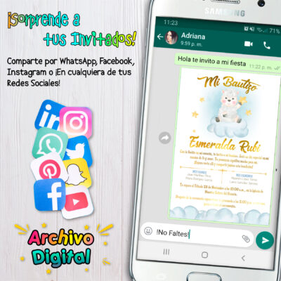 Mi Bautizo Borreguito Invitación Digital