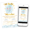 Mi Bautizo Elefantito Invitación Digital