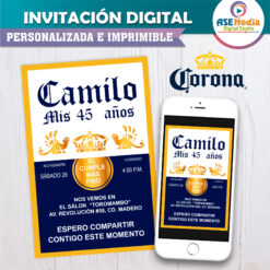 Cerveza Corona Invitación Digital de Cumpleaños