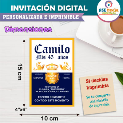 Cerveza Corona Invitación Digital de Cumpleaños