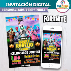 Fornite Invitación Digital de Cumpleaños