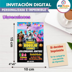 Fornite Invitación Digital de Cumpleaños