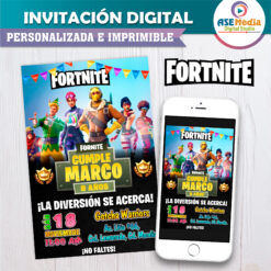 Fornite Invitación Digital de Cumpleaños Mod 02