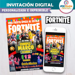 Fornite Invitación Digital de Cumpleaños Mod 03