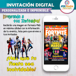 Fornite Invitación Digital de Cumpleaños Mod 03