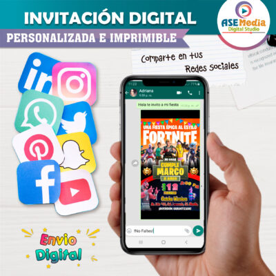 Fornite Invitación Digital de Cumpleaños Mod 03