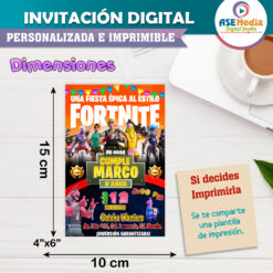 Fornite Invitación Digital de Cumpleaños Mod 03